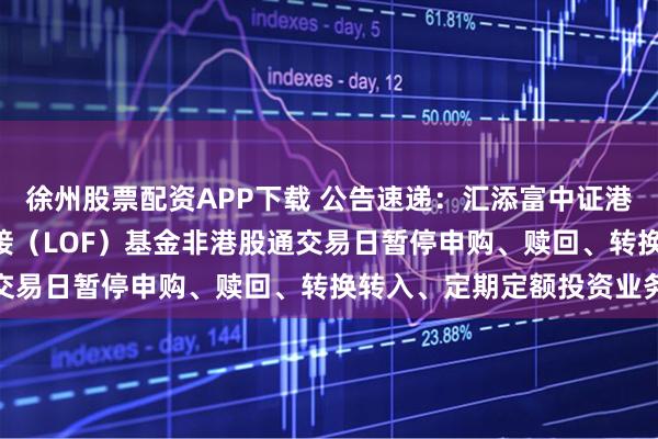 徐州股票配资APP下载 公告速递：汇添富中证港股通高股息投资ETF联接（LOF）基金非港股通交易日暂停申购、赎回、转换转入、定期定额投资业务